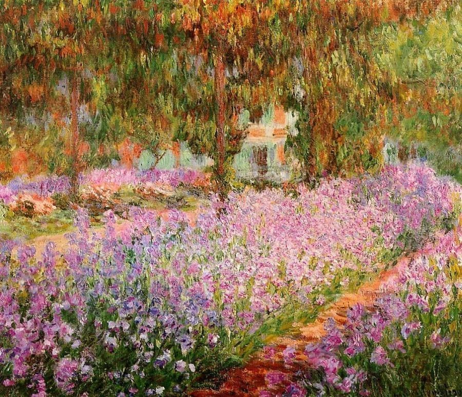 Claude Monet Irises in Monets Garden